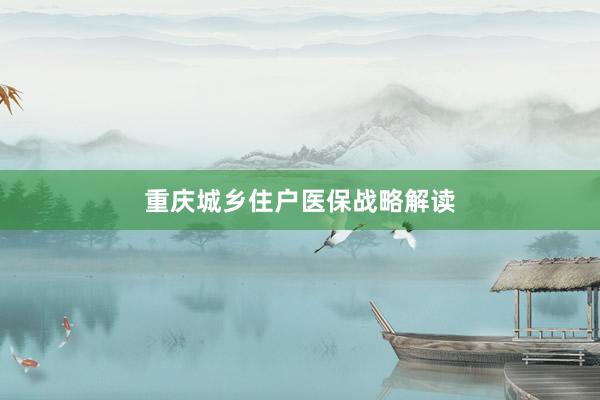 重庆城乡住户医保战略解读